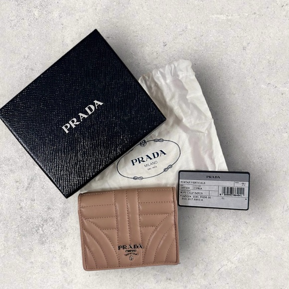 Prada wallet cipria beige NEW WITH TAGS, box quilted leather soft tan cream - Picture 2 of 6
